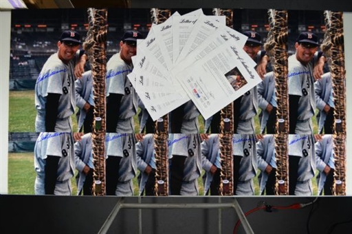 Lot of Ten (10) Ted Williams Signed 16x20 Photos  PSA/DNA and Williams Hologram - Smiling with arm on batting cage